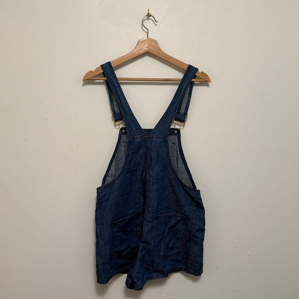 Weworewhat Blue Linen Basic Short Overalls - image 3